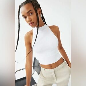 BABATON Sculpt Knit Mockneck Halter Top SIZE M